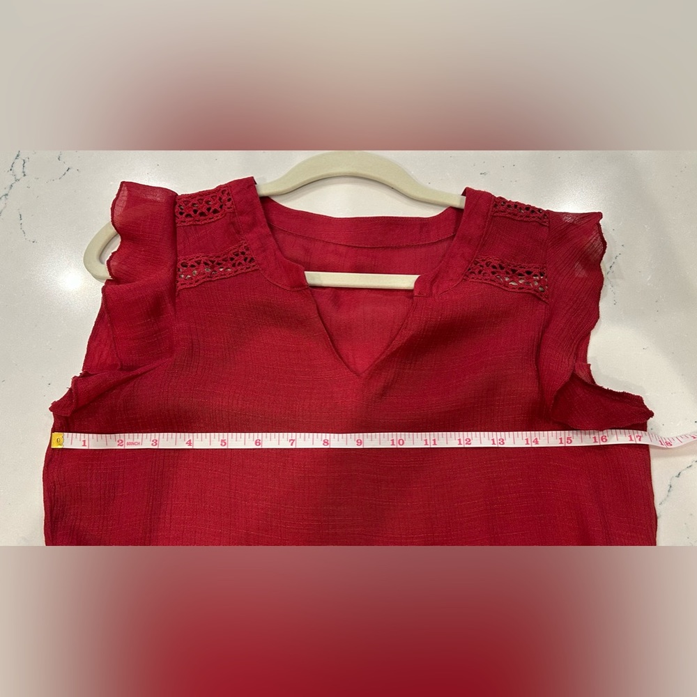 Red BOHO Top - Picture 5 of 7